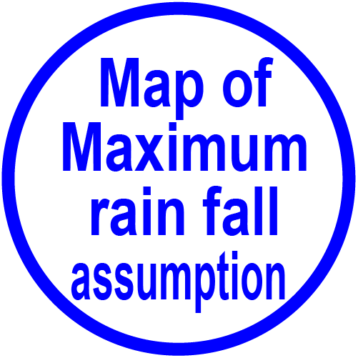 Map of Maximum rain fall assumption