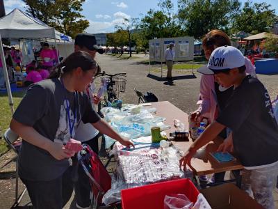 ごみ分別ゲームの様子