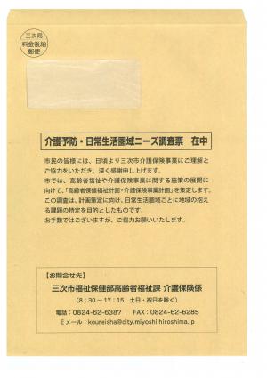 介護予防・日常生活圏域ニーズ調査送付封筒イメージ