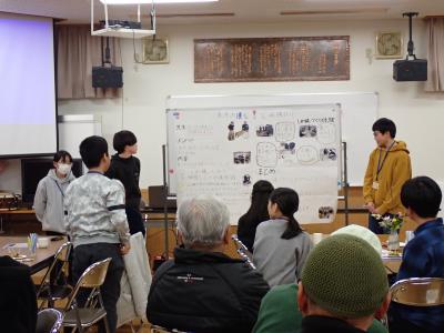 青河の優しさ　しめ縄作り　発表の様子